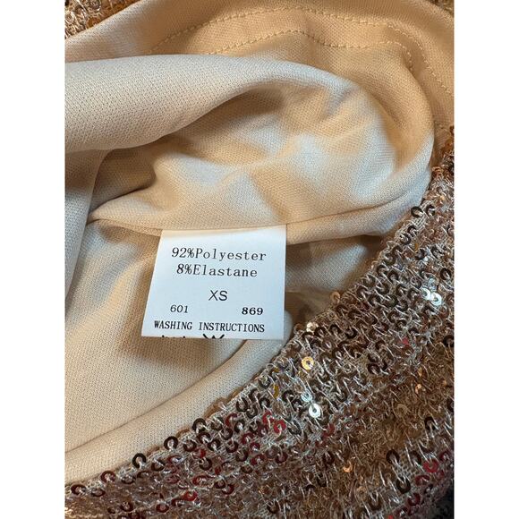 Gold Sequin V-Neck Cami Racerback Adjustable Straps Size XS NWT - Picture 13 of 13